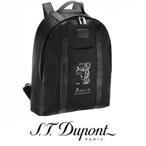 S.T. Dupont Line D Leather Black Backpack Picasso Profil de Femme 181266